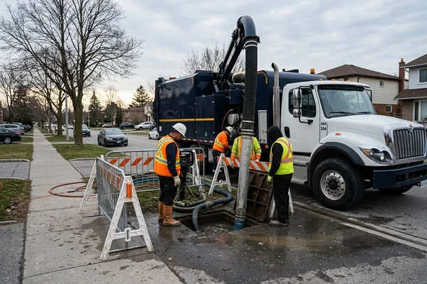 Water and silt removal from an underground hydro vault in Mississauga