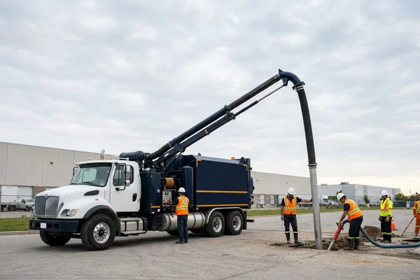 6,000 gallon truck on project rental at a Meadowvale industrial site