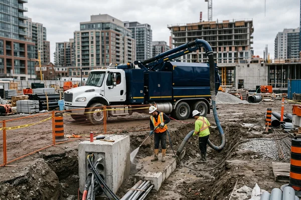 Backfill removal around a live hydro duct bank on a North York site